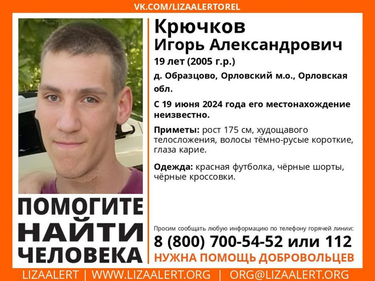 Парня с карими глазами ищут в Орловской области