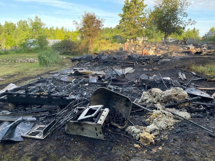 Пожар полностью уничтожил две дачи под Петрозаводском