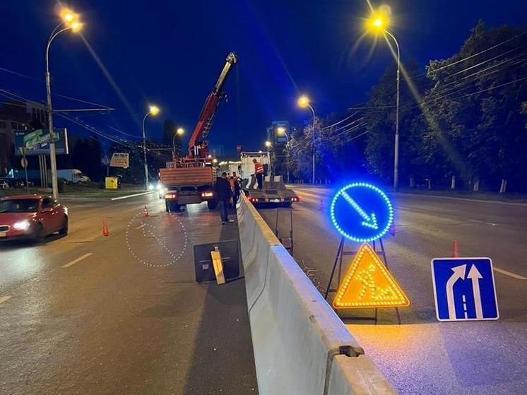 В Пензе продолжается установка бетонных ограждений на Проспекте Победы