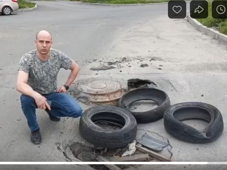 Огромная опасная яма поджидает водителей на Ключевой в Петрозаводске