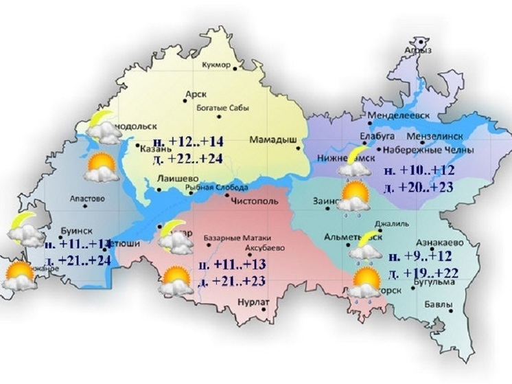 До 24 градусов потеплеет в Татарстане 28 июня