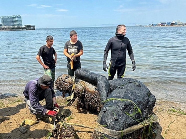 Русалка из глубин: знаменитую скульптуру подняли с морского дна во Владивостоке