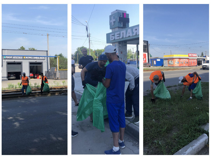 В Новосибирске таджики провели субботник перед Днем города