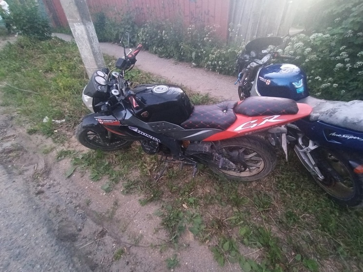 В Торжке Тверской области скрытый патруль ГИБДД поймал двух мотоциклистов-нарушителей
