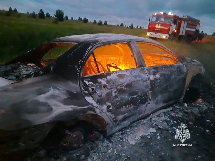 В Башкирии на ходу загорелся автомобиль – пострадал водитель