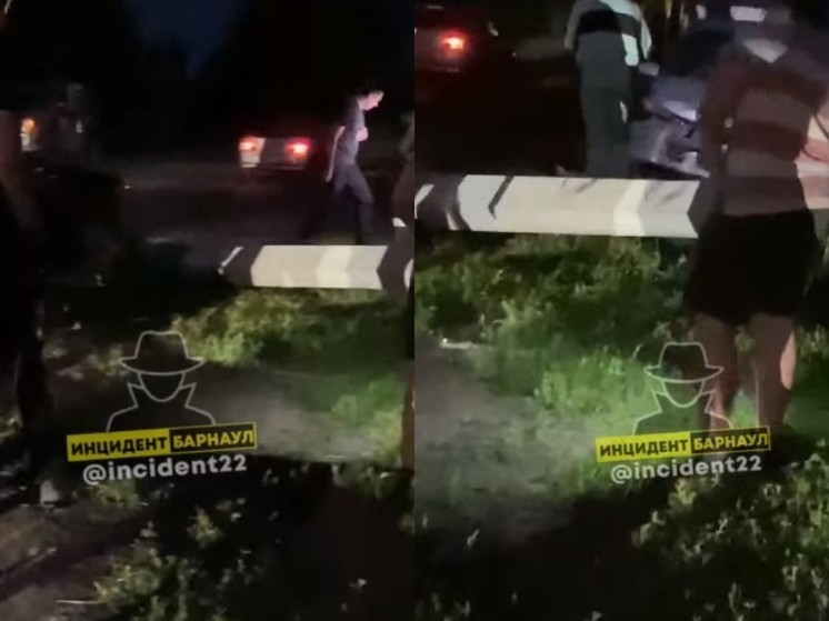 Соцсети: в Барнауле водитель повалил бетонный столб и скрылся с места ДТП