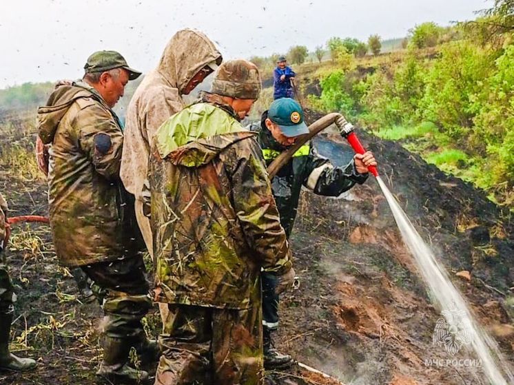 Огнеборцам удалось локализовать крупный пожар в Томпонском районе Якутии