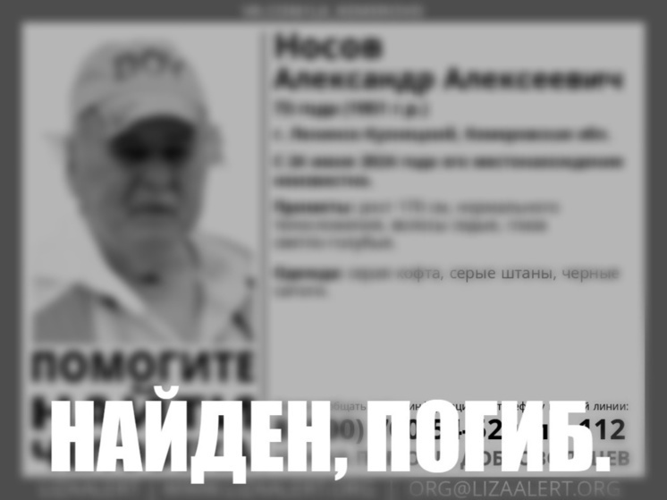Пропавшего без вести 73-летнего кузбассовца нашли погибшим