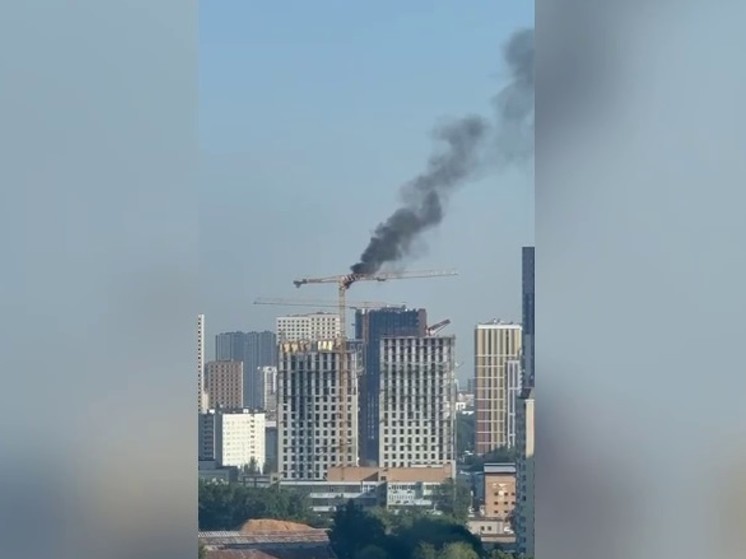 МЧС: в Москве загорелся башенный кран