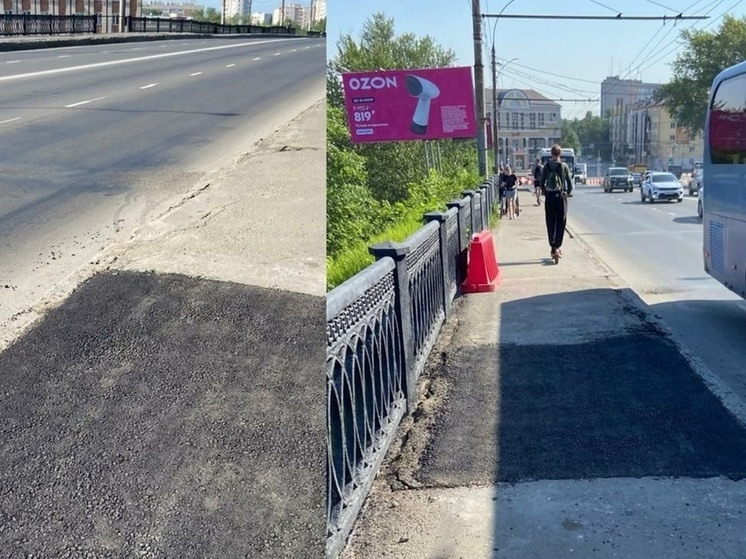 Пешеходная часть Пошехонского моста в Вологде восстановлена