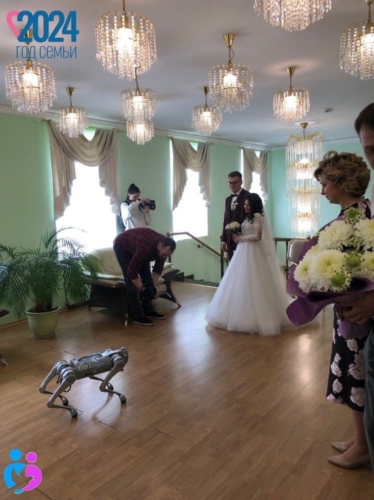 В Норильске молодоженам кольца принес робопес