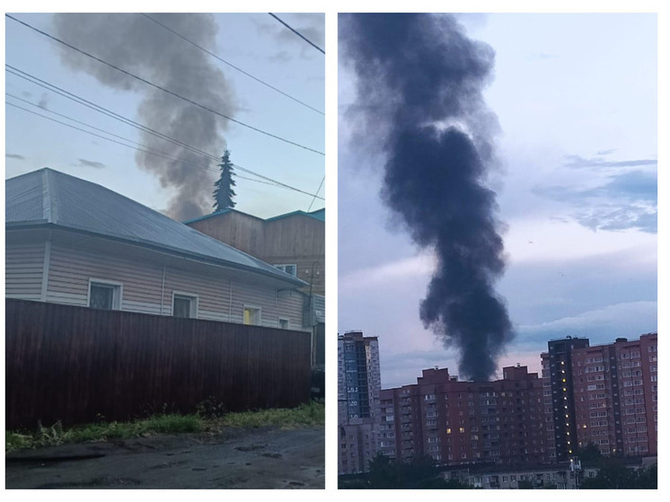 В Ленинском районе Новосибирска заметили большие клубы серого дыма