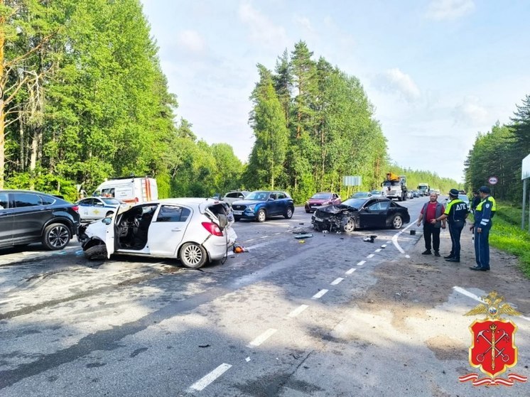 Одна погибшая и трое пострадавших: в Приозерском районе столкнулись пять автомобилей