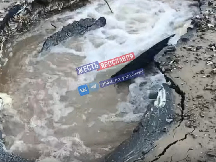 В Ярославле из-под земли забил фонтан