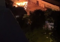 Сотрудники экстренных служб тушат крупный пожар в Подмосковье