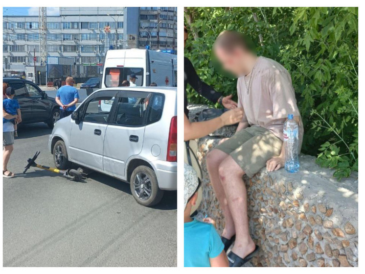 В Новосибирске на Красном проспекте иномарка сбила самокатчика