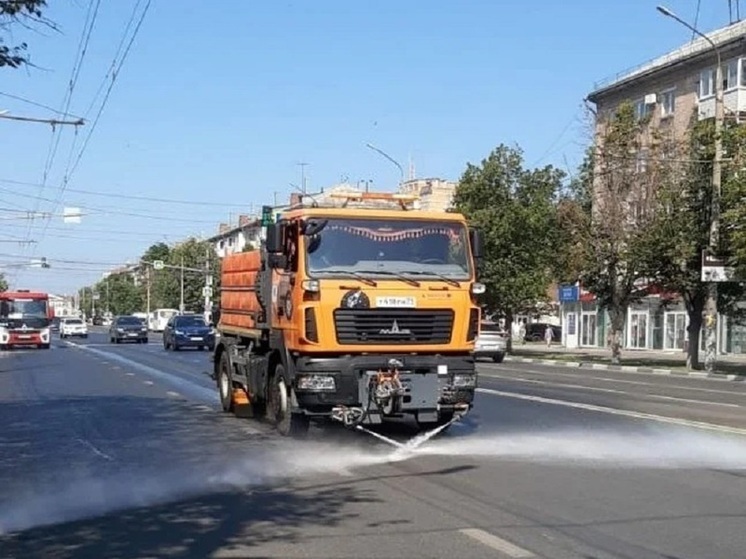 В Туле увеличена кратность полива дорог в связи с 30-градусной жарой