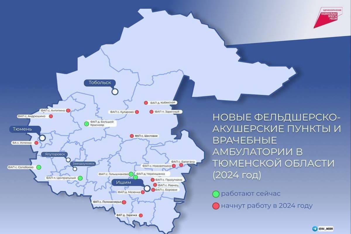 В селах Тюменской области планируется открыть еще 14 фельдшерско-акушерских  пунктов - МК Тюмень