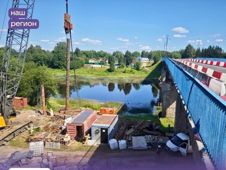 В Пестове началось строительство временного моста через реку Молога