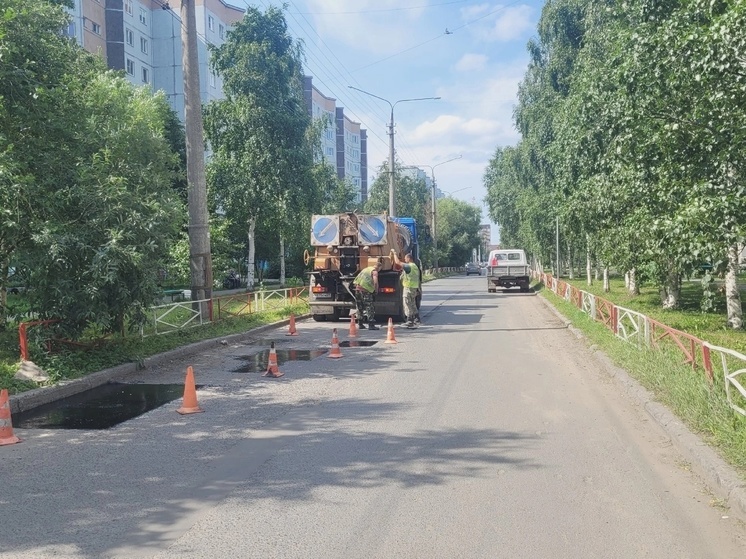 В округе Майская горка Архангельска проводятся дорожные работы