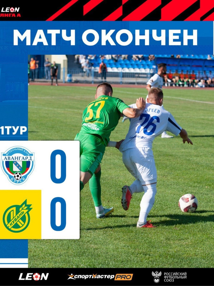 Курский «Авангард» сыграл с «Кубанью» со счетом 0:0