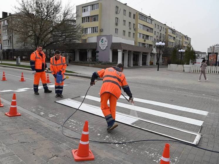 В Белгороде нанесли более 109 тысяч квадратных метров дорожной разметки