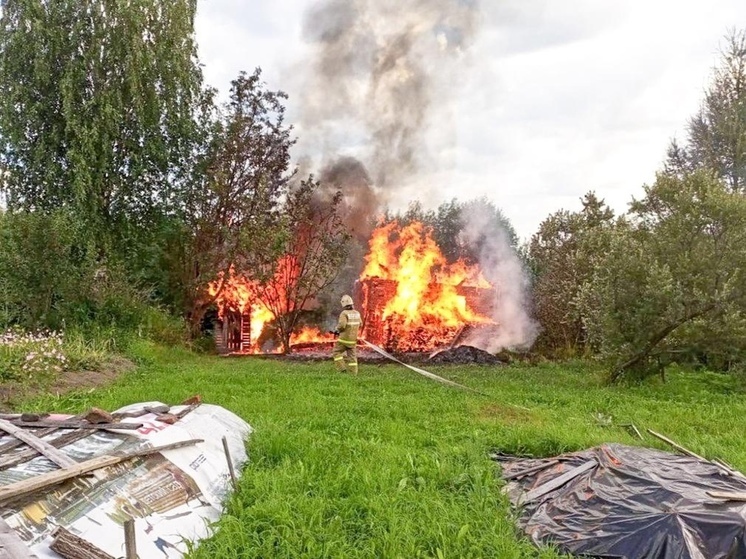 В Вельском районе огнеборцы от огня жилой дом