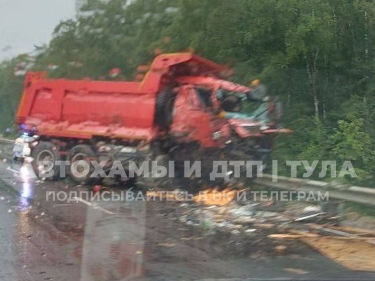 На трассе под Тулой столкнулись фура и «КамАЗ»