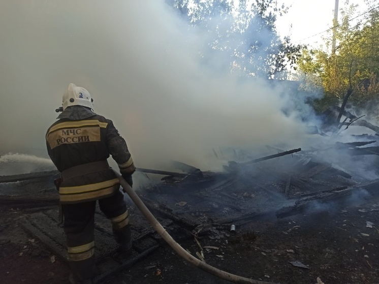 В Орле на улице Привокзальной вспыхнула хозпостройка