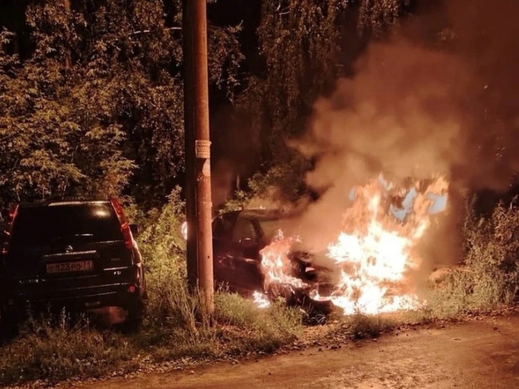 В Алексине сгорела легковушка