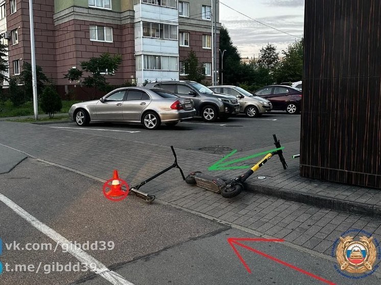  В Калининграде столкнулись два самокатчика