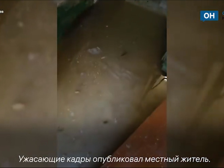 Канализация затопила подъезд дома в Орле