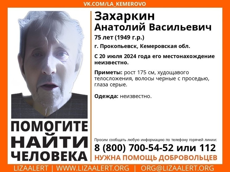 75-летний мужчина бесследно исчез в Кузбассе