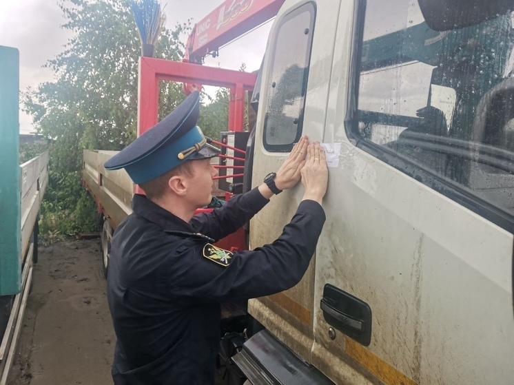 Судебные приставы опечатали краны-манипуляторы на Полевском тракте