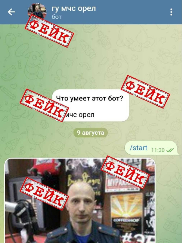 В Орловской области появился новый фейковый Telegram-бот, выдающий себя за МЧС