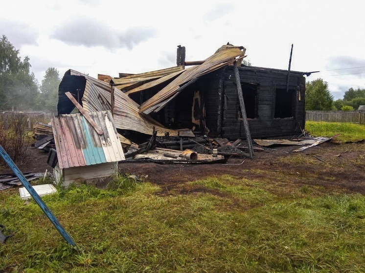 Пожар на юге Поморья уничтожил частный дом