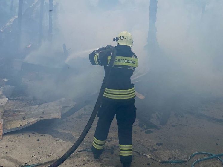 Частный дом сгорел дотла в подмосковном Чехове