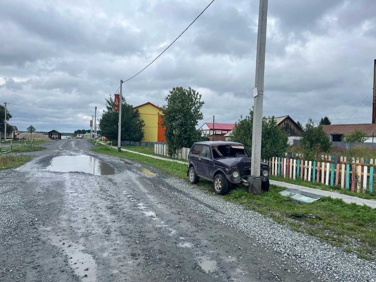 На Ямале ВАЗ вломился в столб: двое пострадали