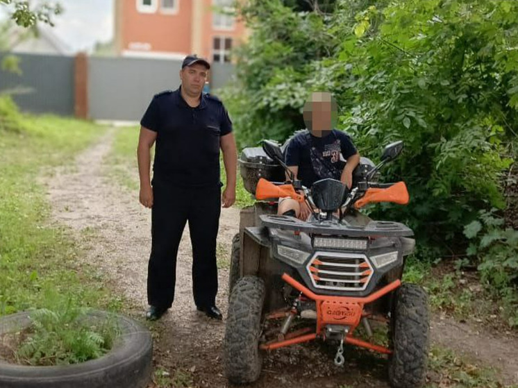 В Соколовке на окраине Рязани остановили 11-летнего ребёнка на квадроцикле