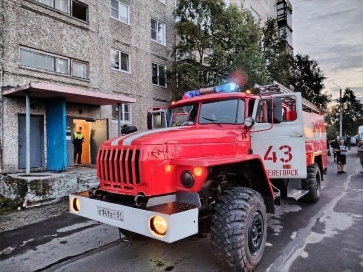 Пожар в многоэтажном здании потушили в Оленегорске