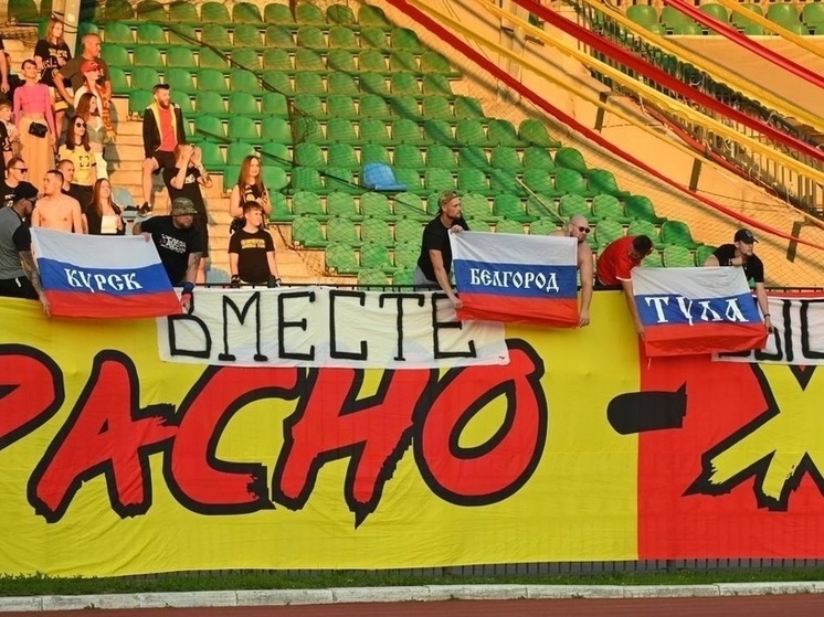 В Туле фанаты "Арсенала" поддержали Курск и Белгород во время матча
