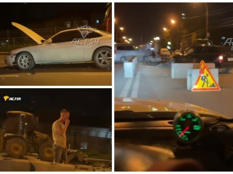 В Новосибирске шесть машин повредились об ограждение на участке ремонта теплотрассы