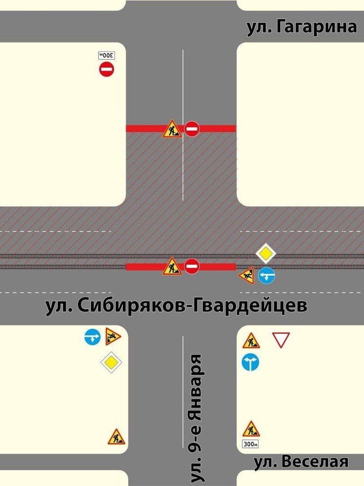Схема движения через перекресток Сибиряков-Гвардейцев – 9 Января изменится в Кемерове