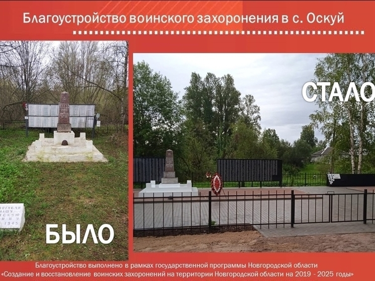 В селе Оскуй благоустроили воинское захоронение