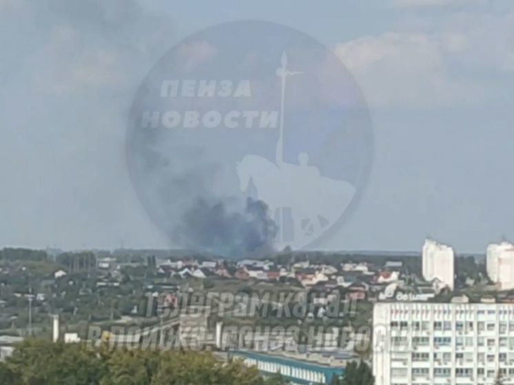 В Пензе на улице Аустрина загорелся ангар