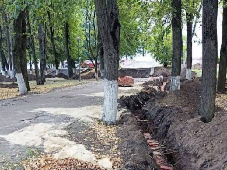 В Орле начали менять освещение возле библиотеки имени Бунина