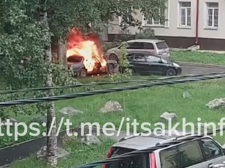 В Южно-Сахалинске дети подожгли автомобиль