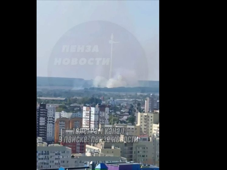 Пензенцы сообщают о сильном пожаре за городом