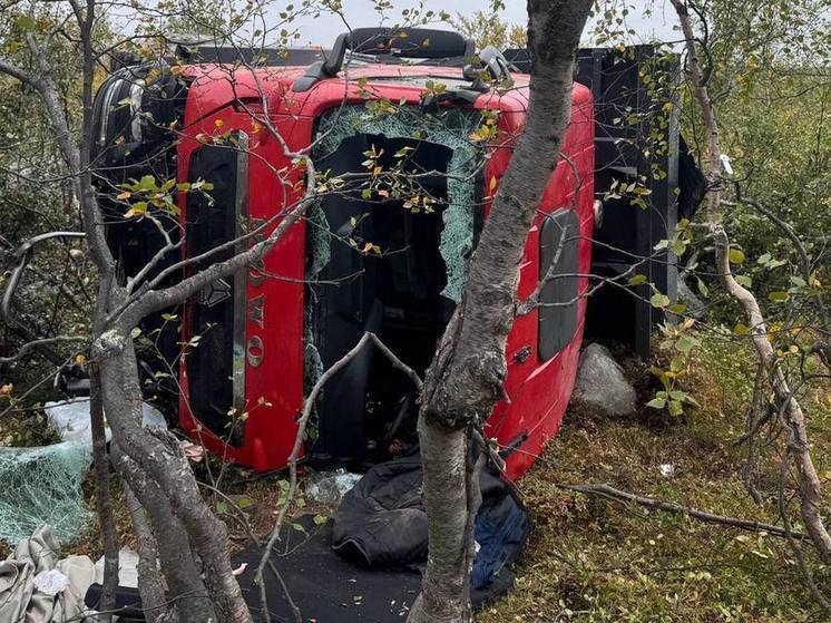 Водитель большегруза пострадал в аварии в Кольском районе