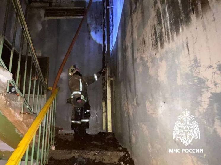 МЧС продолжает работы на месте ликвидированного пожара в мебельном магазине в Тверской области